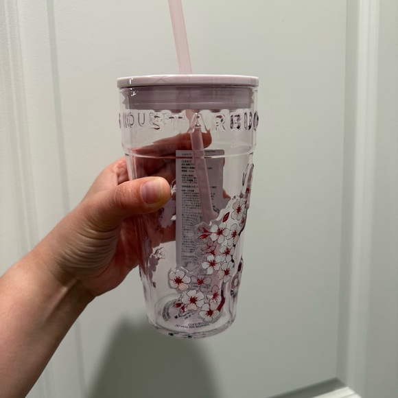 2026 Starbucks Japan SAKURA Glass Straw Tumbler Pink 473ml - Picture 3 of 5